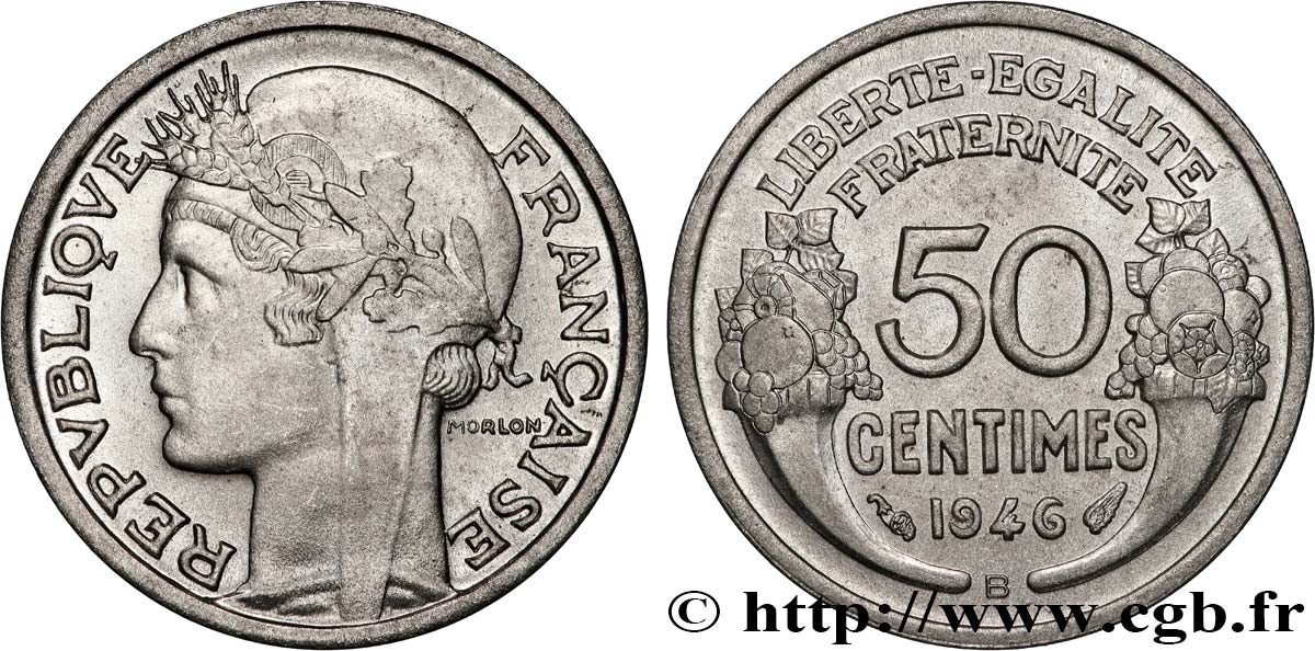 50 centimes Morlon, légère 1946 Beaumont-le-Roger F.194/9 fST 