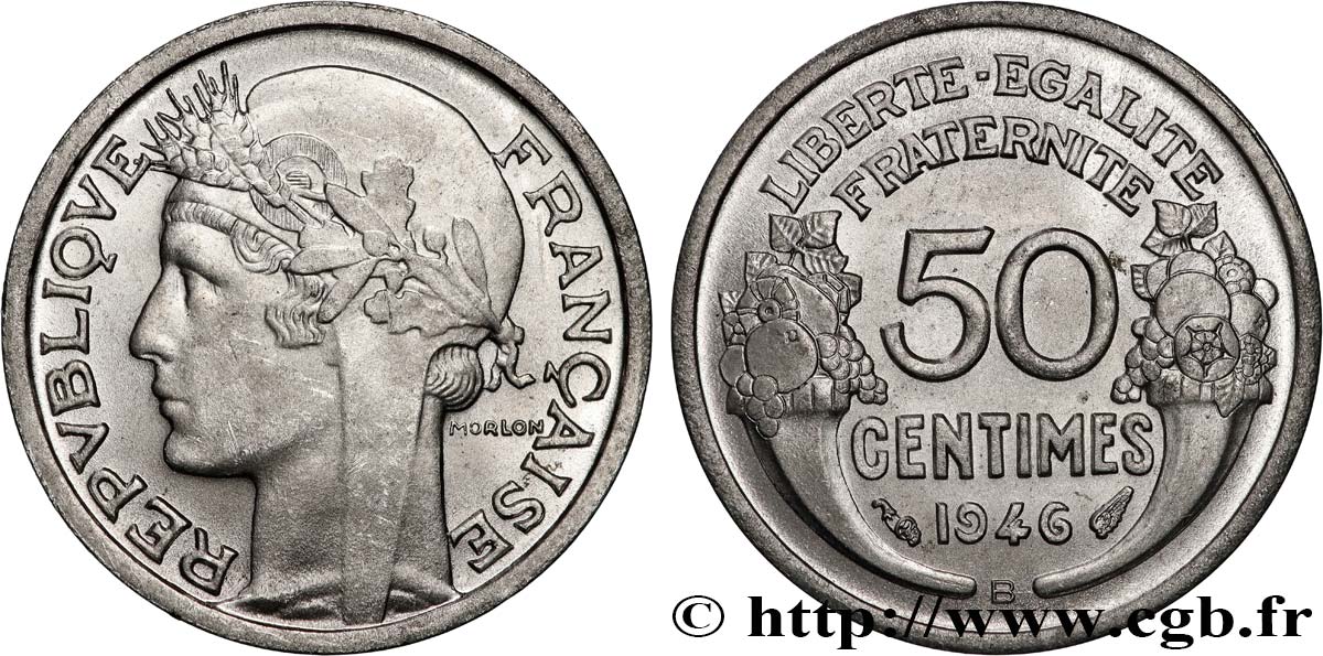 50 centimes Morlon, légère 1946 Beaumont-le-Roger F.194/9 fST 