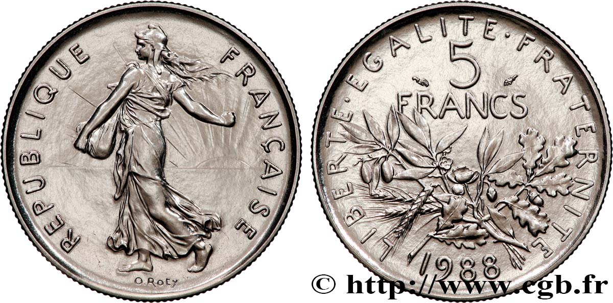 5 francs Semeuse, nickel 1988 Pessac F.341/20 MS 