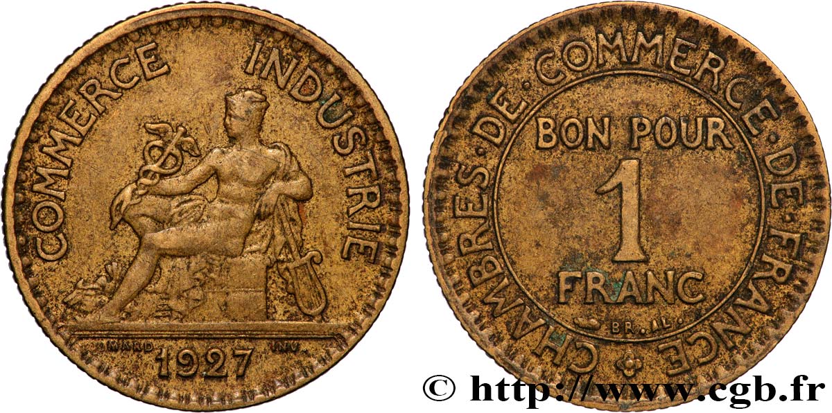 1 franc Chambres de Commerce 1927 Paris F.218/9 XF 