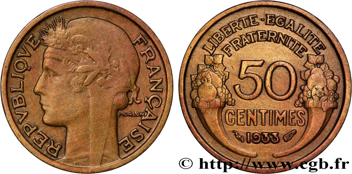 50 centimes Morlon 1933  F.192/10 XF 