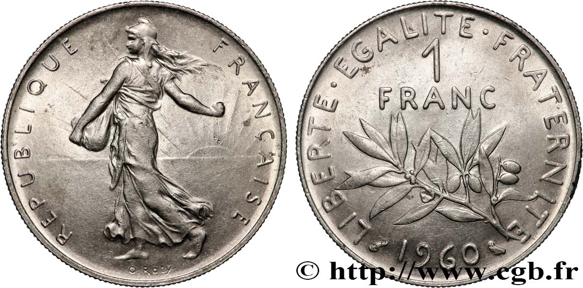 1 franc Semeuse, nickel 1960 Paris F.226/4 q.SPL 