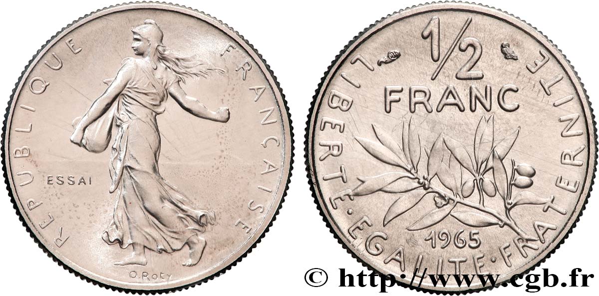 Essai du 1/2 franc Semeuse 1965 Paris F.198/2 ST 