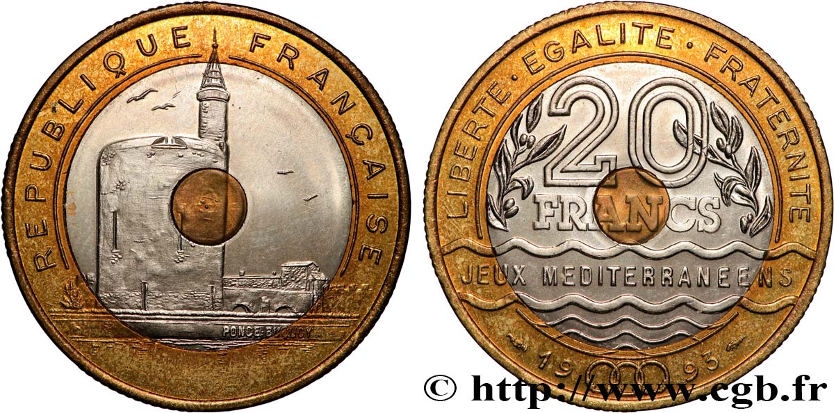 20 francs Jeux Méditerranéens 1993 Pessac F.404/2 SPL 