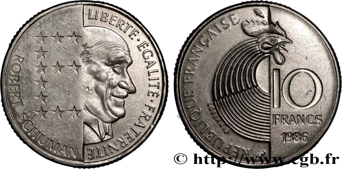 10 francs Robert Schuman 1986 Pessac F.374/2 EBC+ 