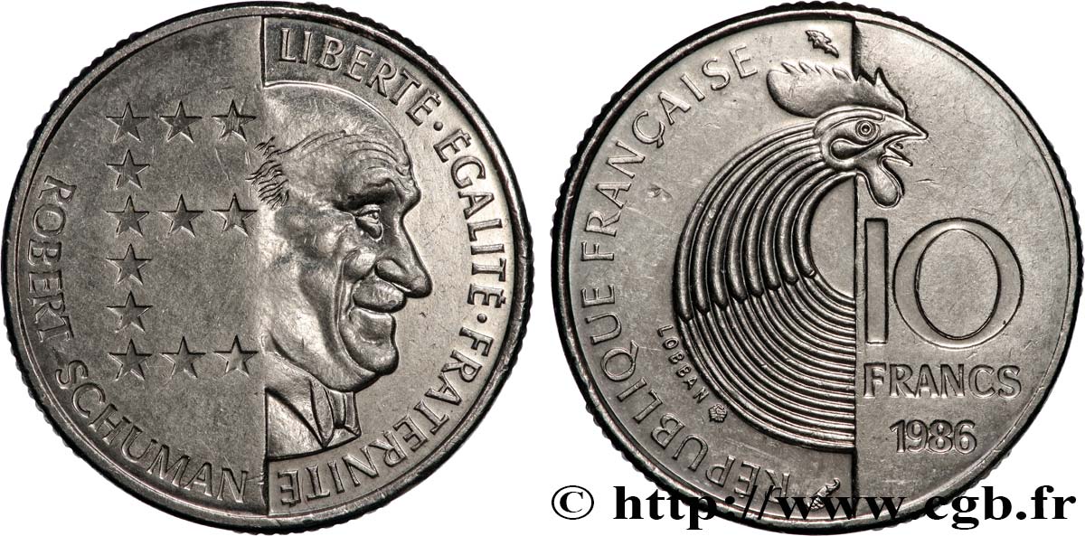 10 francs Robert Schuman 1986 Pessac F.374/2 EBC+ 