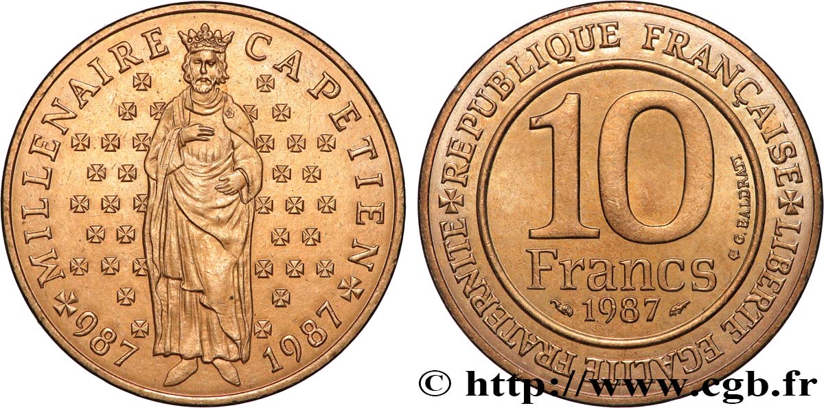 10 francs Millénaire Capétien 1987  F.371/2 fST 