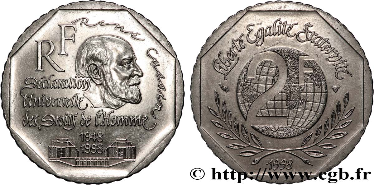 2 francs René Cassin 1998  F.276/2 EBC+ 