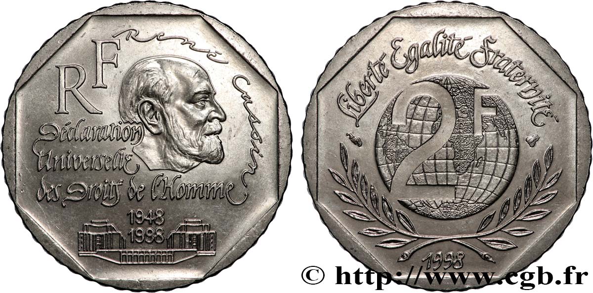 2 francs René Cassin 1998  F.276/2 EBC+ 