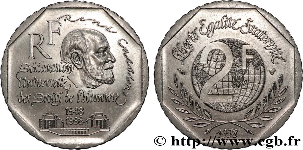 2 francs René Cassin 1998  F.276/2 EBC+ 