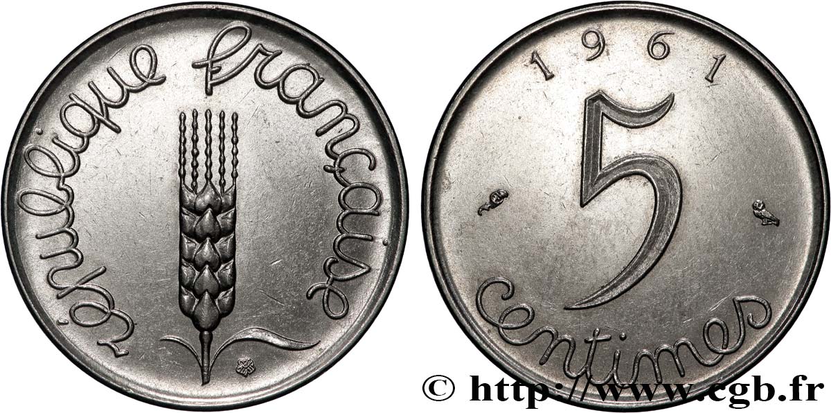 5 centimes Épi 1961  F.124/3 SPL 