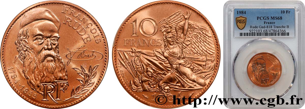 10 francs François Rude 1984  F.369/2 FDC68 PCGS