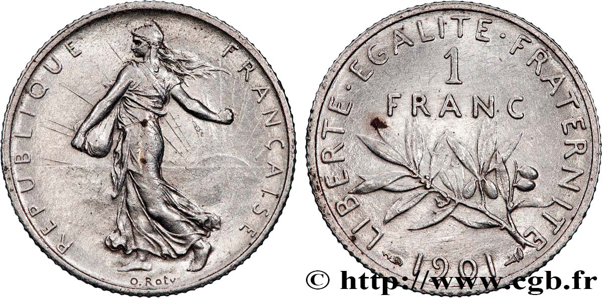 1 franc Semeuse 1901 Paris F.217/6 TTB+ 