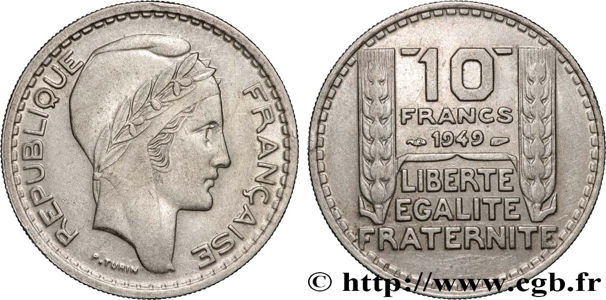 10 francs Turin, petite tête 1949  F.362/6 AU 