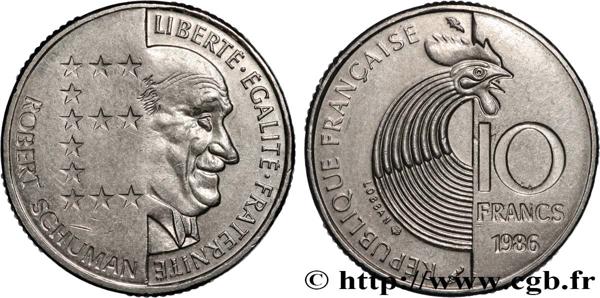 10 francs Robert Schuman 1986 Pessac F.374/2 VZ+ 