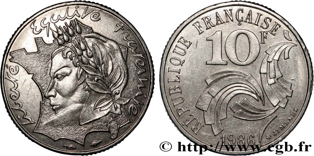 10 francs Jimenez 1986  F.373/2 MS 