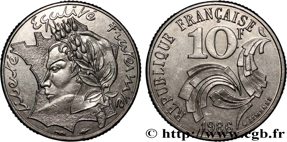 10 francs Jimenez 1986  F.373/2 MS 