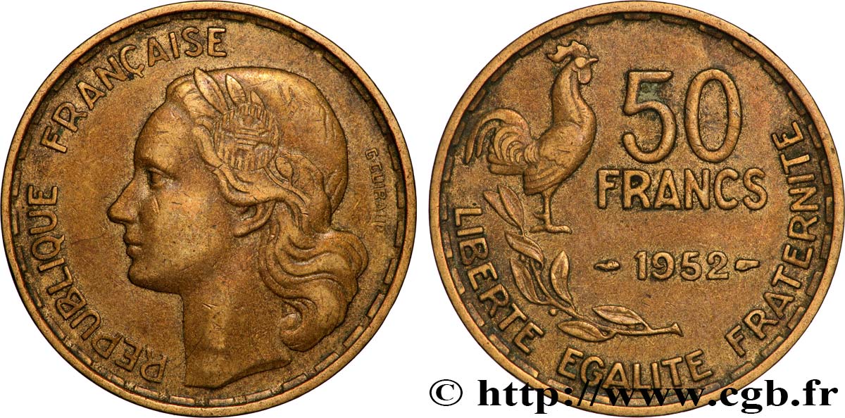 50 francs Guiraud 1952  F.425/8 MBC+ 