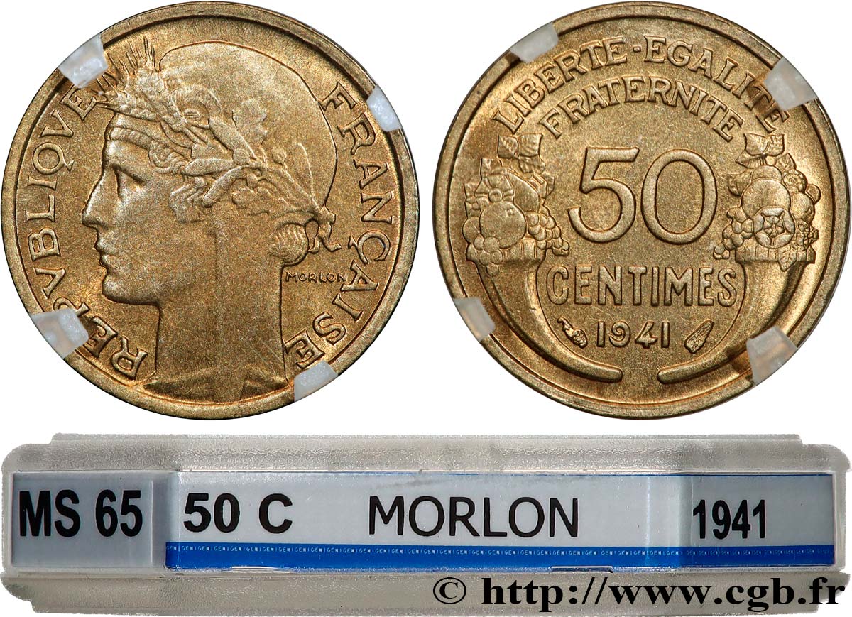 50 centimes Morlon 1941  F.192/18 MS65 GENI