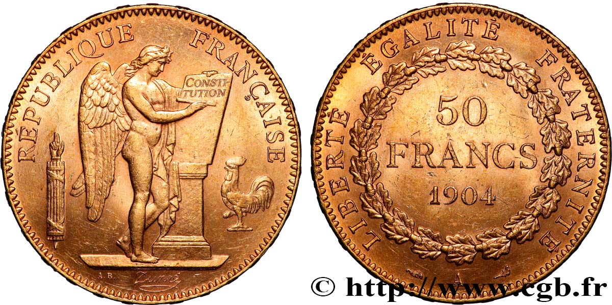 50 francs or Génie 1904 Paris F.549/6 SPL62 