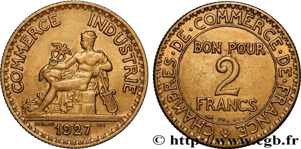 2 francs Chambres de Commerce 1927  F.267/9 XF 