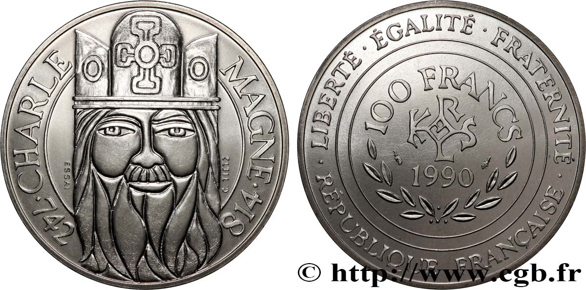 Essai de 100 francs Charlemagne 1990 Paris F.458/1 MS 