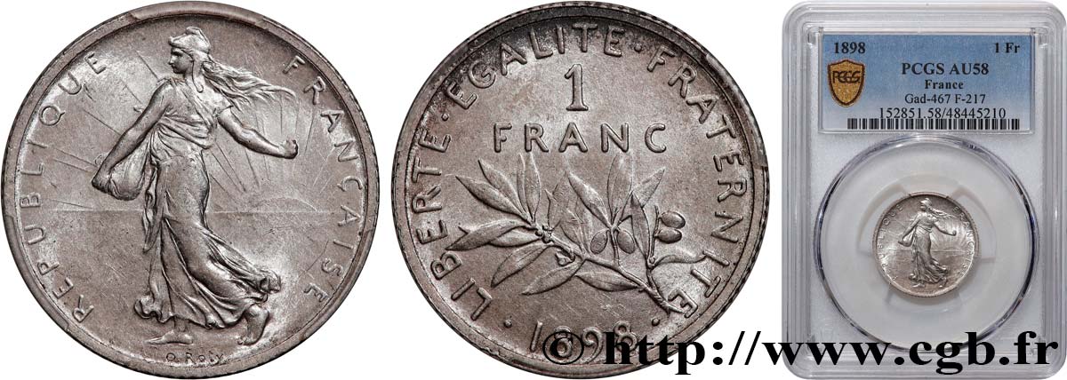 1 franc Semeuse 1898  F.217/1 VZ58 PCGS