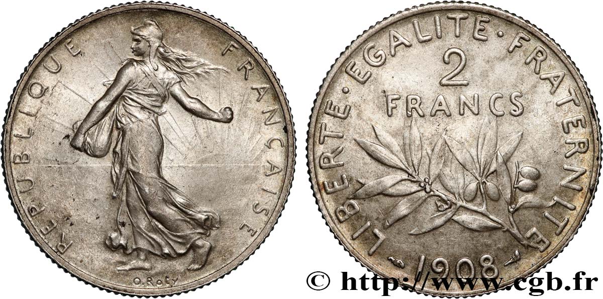 2 francs Semeuse 1908  F.266/10 SPL62 