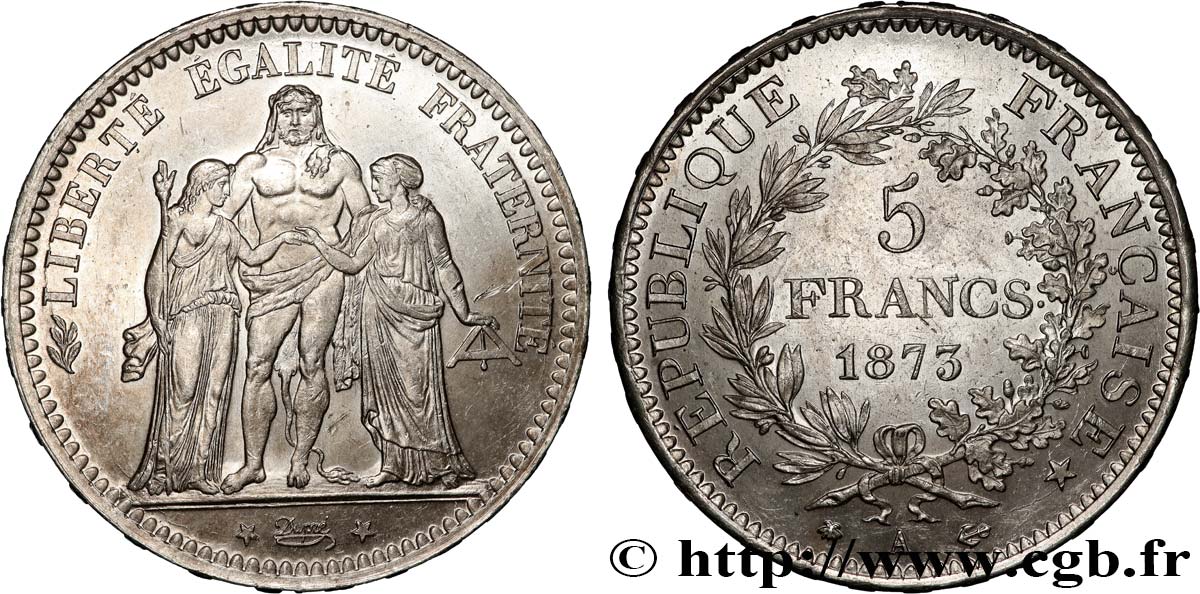 5 francs Hercule 1873 Paris F.334/9 XF 