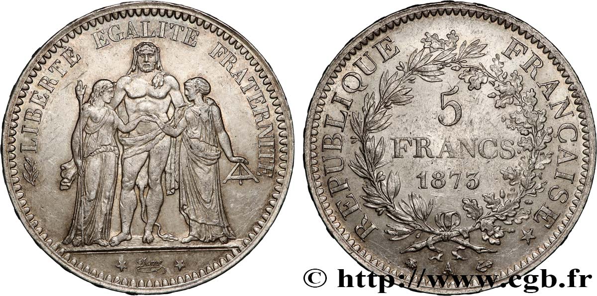 5 francs Hercule 1873 Paris F.334/9 XF 