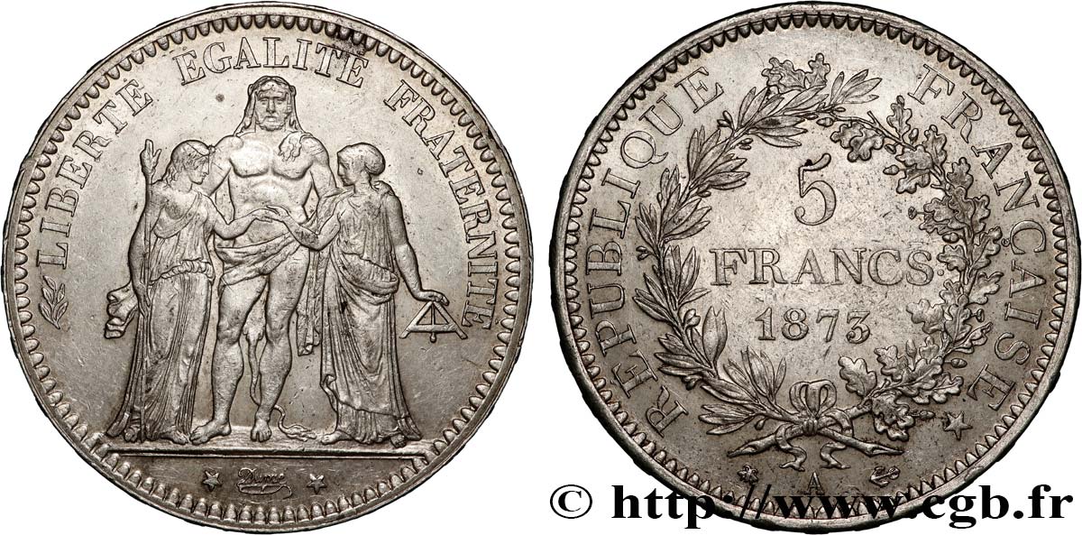 5 francs Hercule 1873 Paris F.334/9 XF 