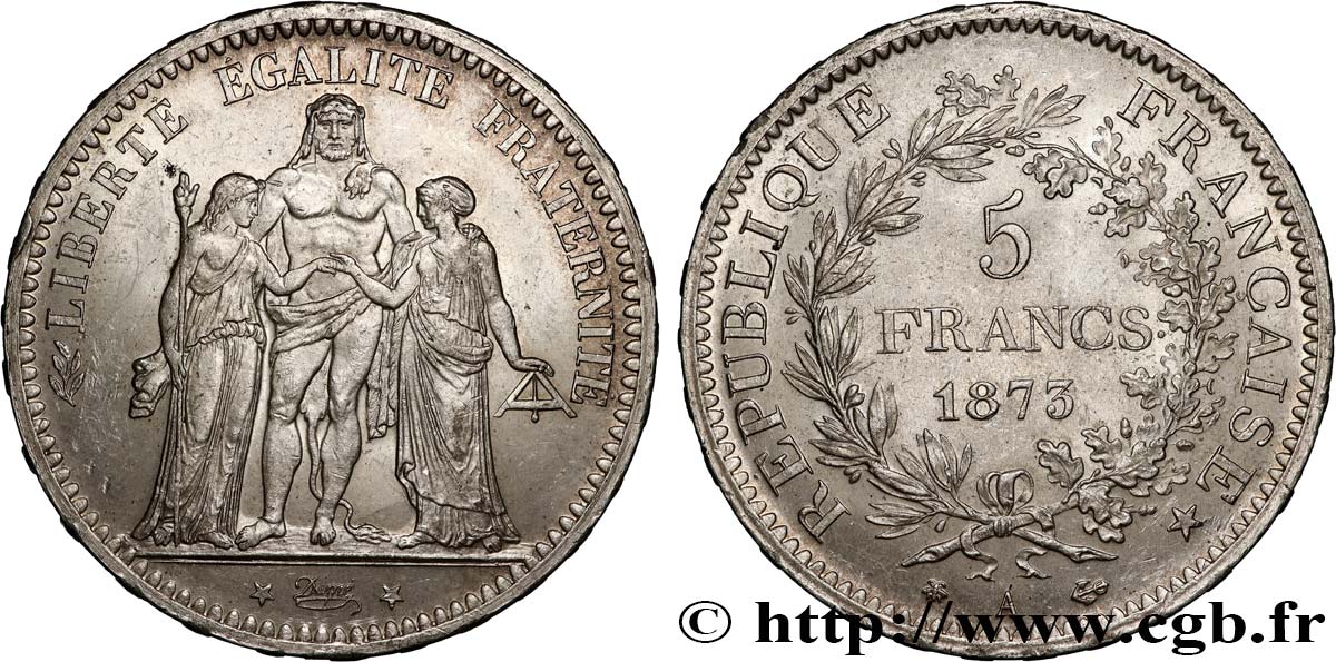 5 francs Hercule 1873 Paris F.334/9 XF 