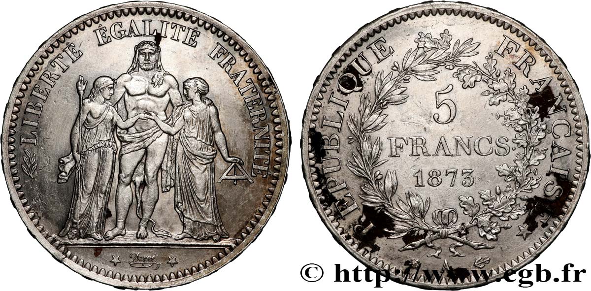 5 francs Hercule 1873 Paris F.334/9 XF 