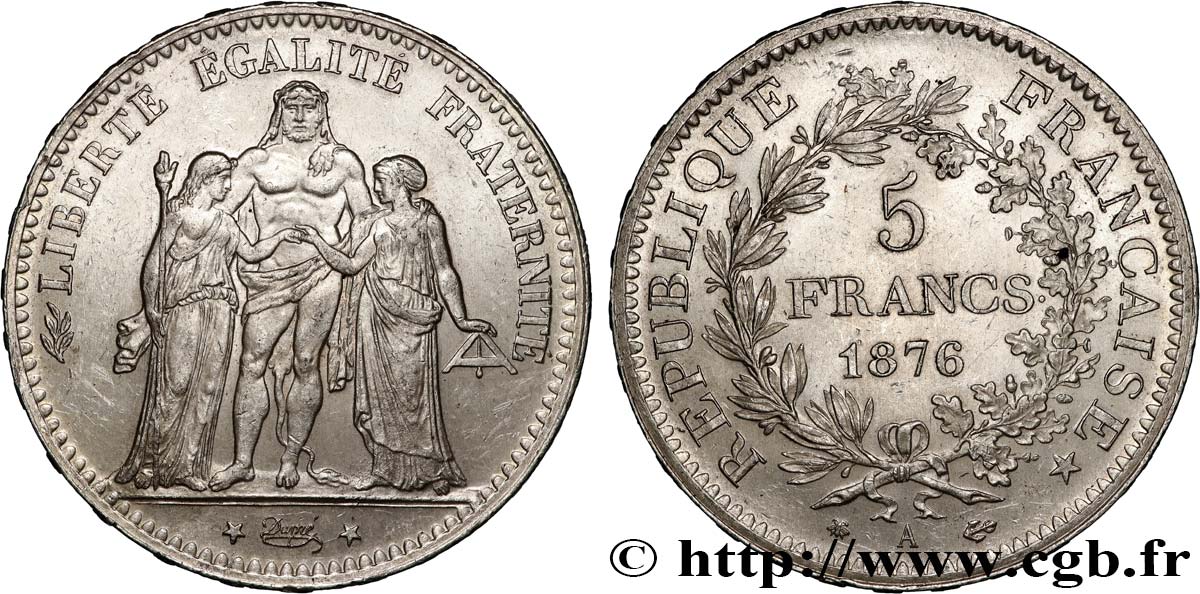 5 francs Hercule 1876 Paris F.334/17 AU 