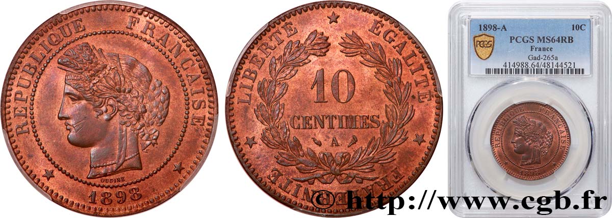 10 centimes Cérès 1898 Paris F.135/45 SC64 PCGS