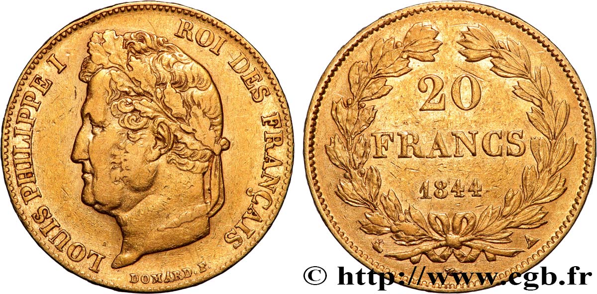 20 francs or Louis-Philippe, Domard 1848 Paris F.527/38 XF 