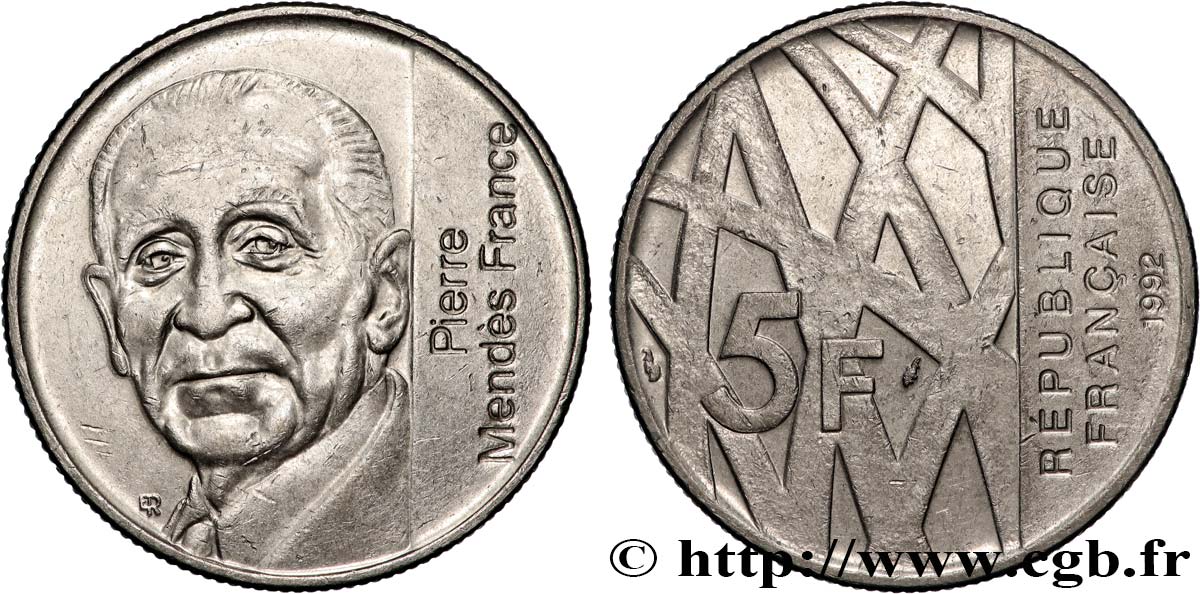 5 francs Mendès-France 1992  F.343/2 q.SPL 