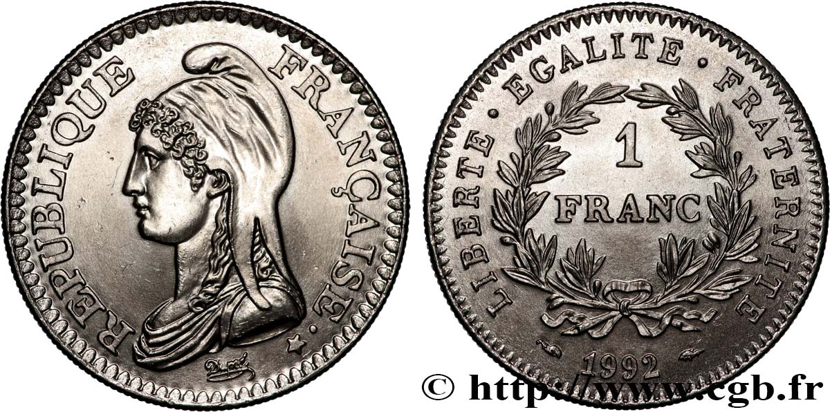 1 franc République 1992  F.229/2 AU 