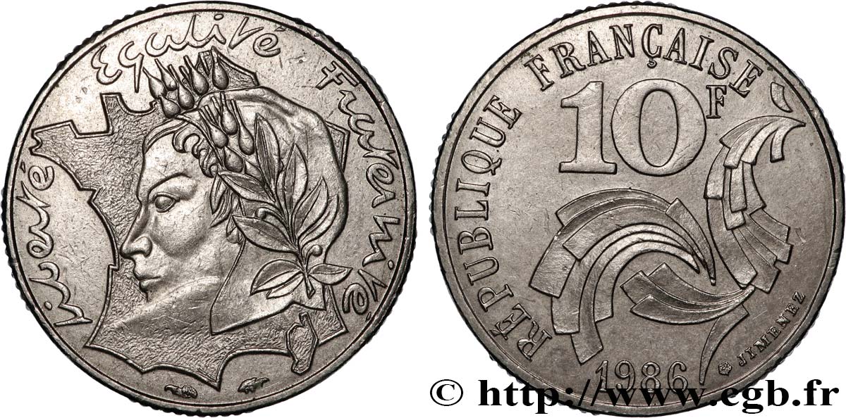 10 francs Jimenez 1986  F.373/2 VZ 