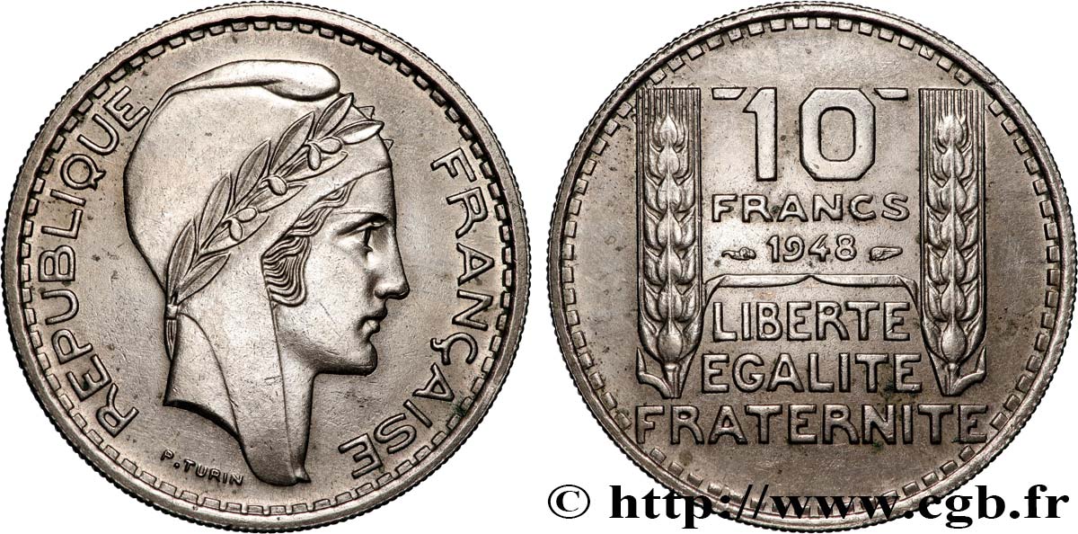 10 francs Turin, petite tête 1948  F.362/3 AU 