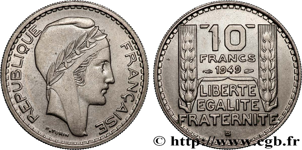 10 francs Turin, petite tête 1949 Beaumont-Le-Roger F.362/7 XF 