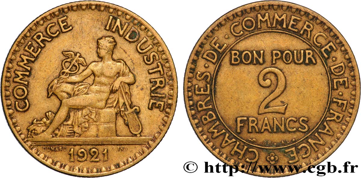 2 francs Chambres de Commerce 1921  F.267/3 BB 