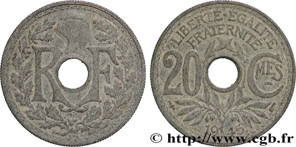 20 centimes Lindauer 1945  F.155/2 VF 