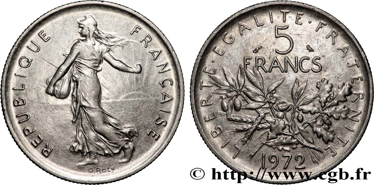 5 francs Semeuse, nickel 1972 Paris F.341/4 MS 