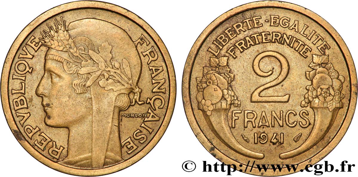 2 francs Morlon 1941  F.268/14 VF 