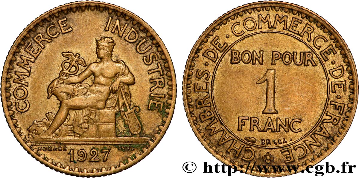 1 franc Chambres de Commerce 1927 Paris F.218/9 SPL 