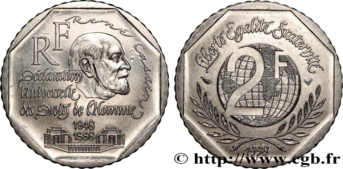 2 francs René Cassin 1998  F.276/2 SUP 