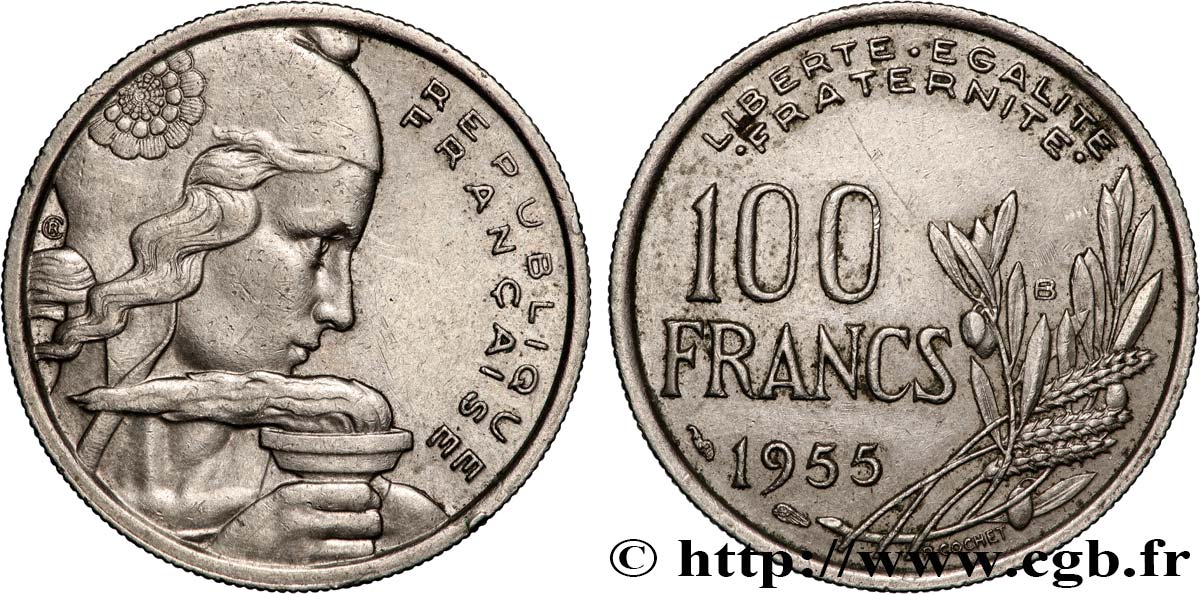 100 francs Cochet 1955 Beaumont-le-Roger F.450/6 TTB+ 
