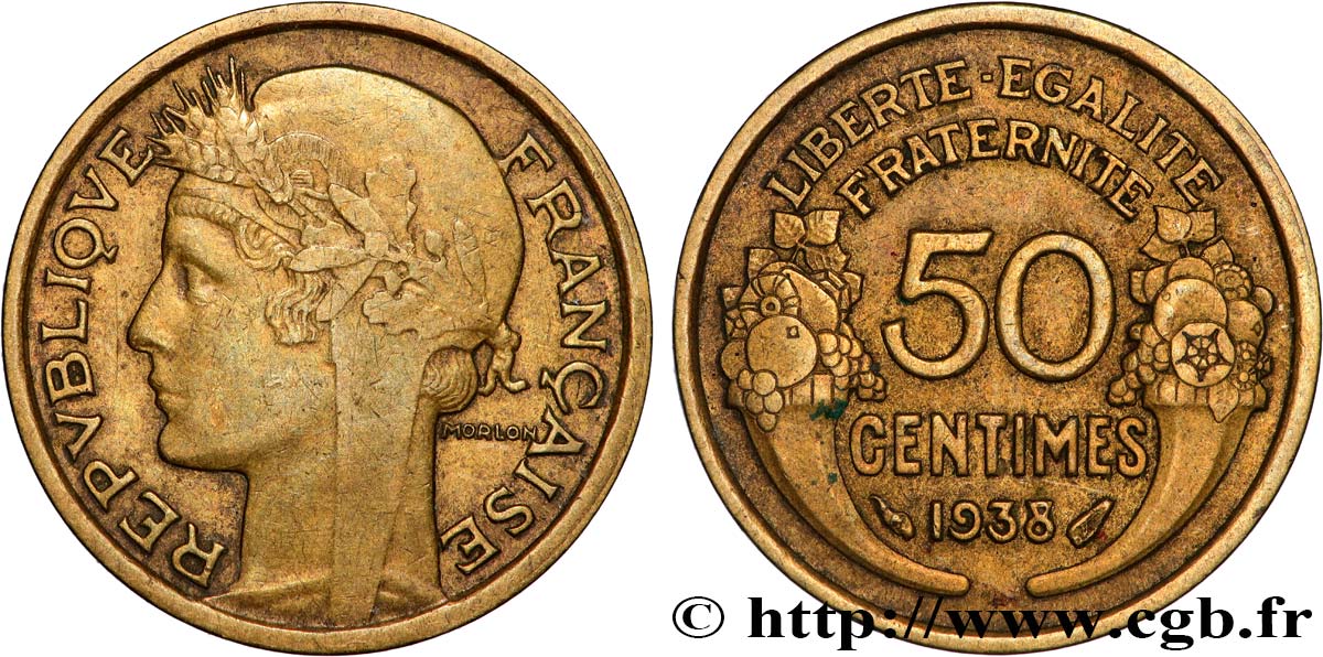 50 centimes Morlon 1938  F.192/14 SUP+ 