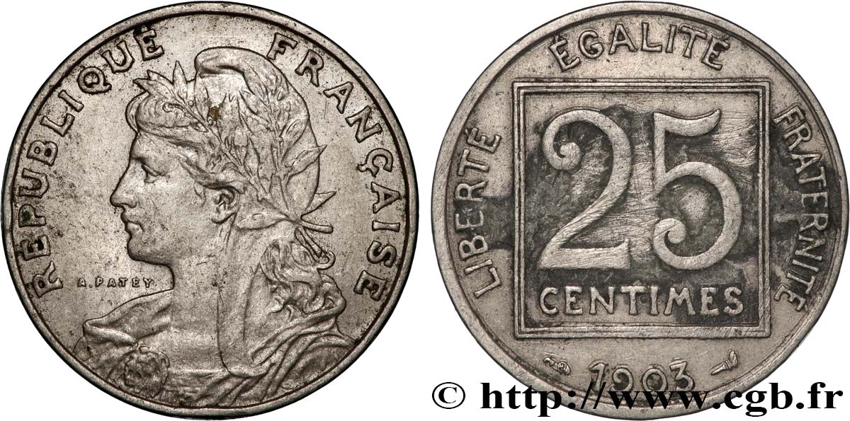 25 centimes Patey, 1er type 1903  F.168/3 XF 